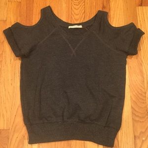 Alternative Grey Sweater Shoulder Cut Outs Small